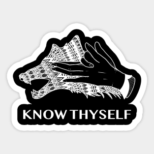 KNOW THYSELF WOLF Sticker
